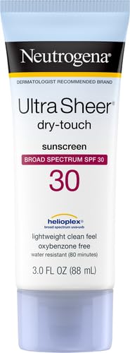 Neutrogena Ultra Sheer Dry-Touch Sunscreen For Face & Body, SPF 30 Broad Spectrum UVA/UVB Protection, Lightweight Water Resistant & Non-Greasy, Travel Size Sunscreen, 3 fl. oz (Pack of 3)
