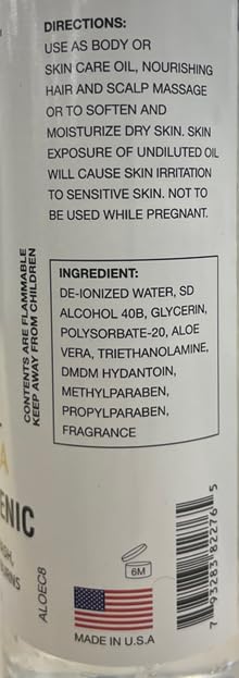 All Natural Aloe Vera Gel 8oz (Hypo-Allergenic)