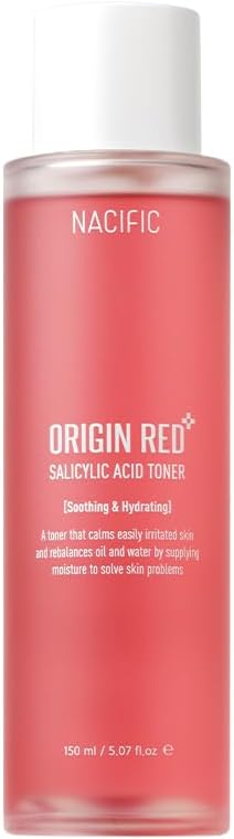 NACIFIC Origin Red Salicylic Acid Toner 5.07 fl. oz 150ml Solution for Skin Troubles Oil Control Exfoliating pH5.5 Midly Acidic Radiance Skin Barrier Korean Skincare for All Skin Types