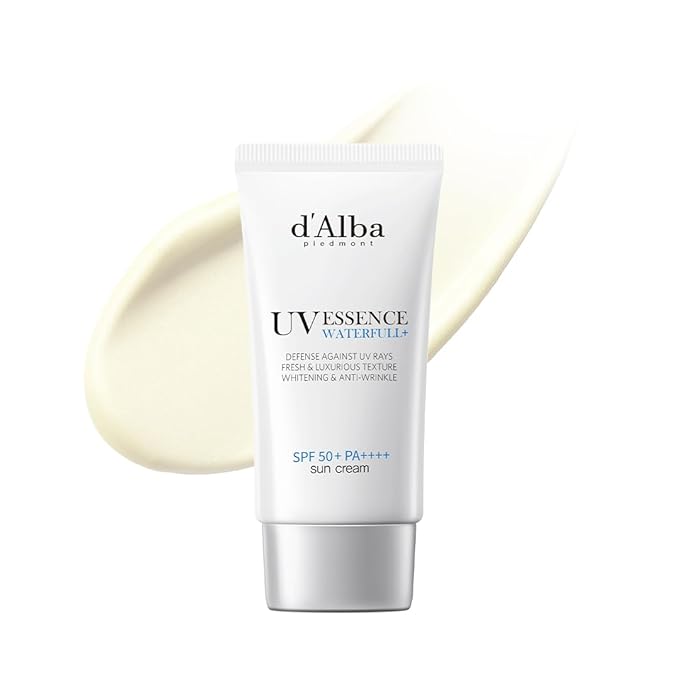 d'Alba Piedmont [ORIGINAL] UV Essence Sunscreen for Face SPF 50+ Face Moisturizer Korean Ultra Violet Protection White Truffle Sun Cream Hydrate Skin and Decrease Wrinkles