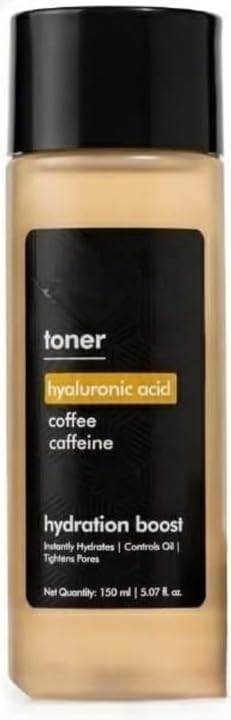 Coffee Toner with Hyaluronic Acid for 24H Hydration & Oil Control | Pore Tightening Face - Instantly Hydrates & Refreshes Tired Skin for Men & Women | Alcohol-Free -150ml