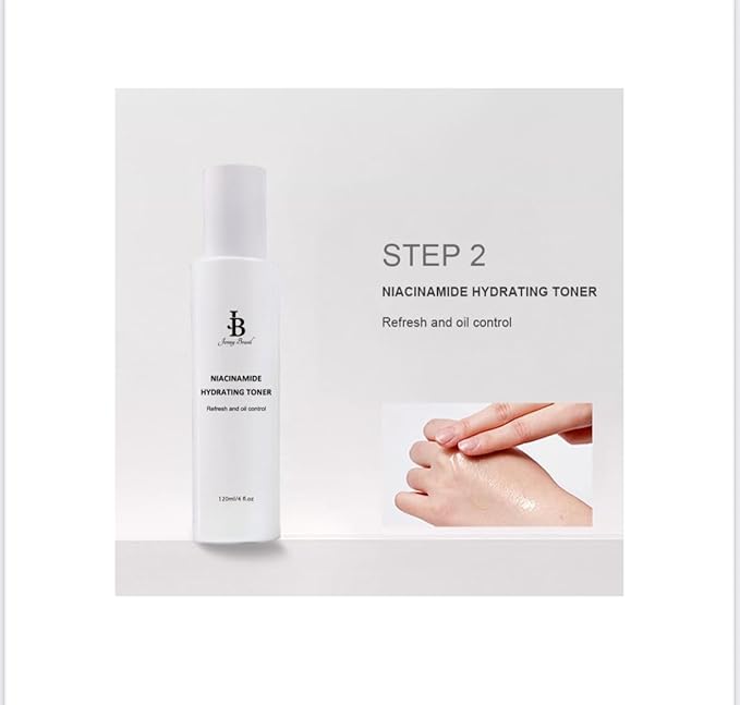 Jenny Brasil Niacinamide Skincare Routine Set, 4-Piece – Cleansing Cream, Hydrating Toner, Moisturizer & Brightening Essence