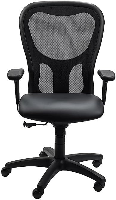 Tempur-Pedic TP9000 Swivel Task Chair with Tempur Material, Adjustable Armrests, and Lumbar Support, Black Vinyl