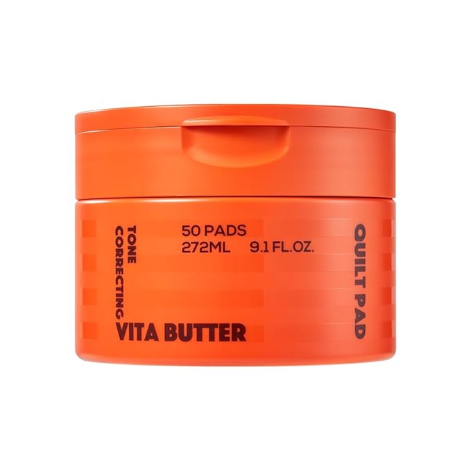 MissDragon Vita Butter Tone Correcting Quilt Toner Pad (50 Pads, 200 Fabrics) – Vegan Korean Skincare Facial Hydrating Vitamin C NiacinamideToner Pads for All Skin Type