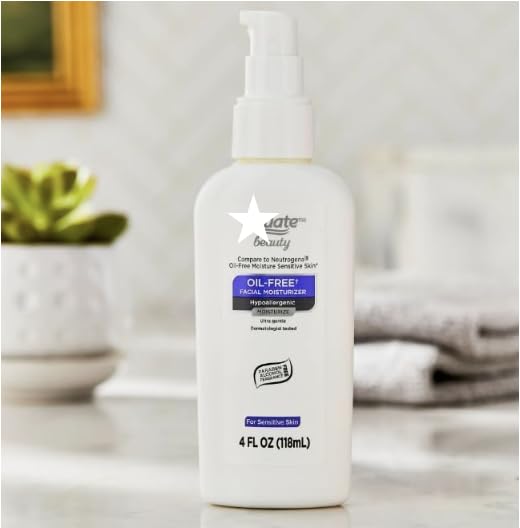 Oil Free Moisture Daily Hydrating Facial Moisturizer & Neck Cream with Glycerin • Ultra Gentle • Lightweight Face Lotion • 4 fl oz PACK-1