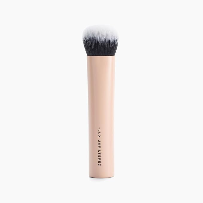+ Lux Unfiltered - Perfecting Face Makeup Brush - Blush & Highlighter Brush for Liquids or Creams - For Targeted Application - Vegan & Cruelty Free Synthetic Bristles