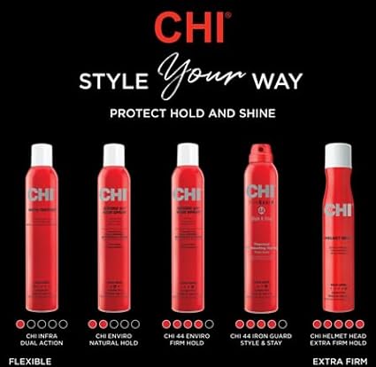 CHI 44 Iron Guard Style & Stay Firm Hold Protecting Spray, Heat Protectant & Hairspray For A Long-Lasting Hold, Sulfate & Paraben-Free, 2.6 Oz