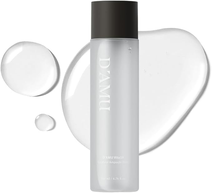 D'AMU CICA Retinol Toner – Hydrating & Soothing Ampoule Toner with Vita 5X Multi-Vitamin Complex for Pore Refining, Skin Texture & Elasticity – Korean Skincare – 6.76 fl.oz.
