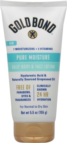 Gold Bond Pure Moisture Lotion, 5.5 oz., Ultra-lightweight Daily Body & Face Lotion