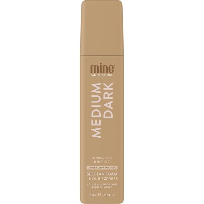 MineTan Medium Dark Self Tanning Foam | Bronze Collection - Best Fake Tanner Mousse for a Natural Sunless Glow, 1 Hour Express, Face & Body, Ultra Hydrating Formula, Coconut Scented, Vegan 6.7 Fl Oz