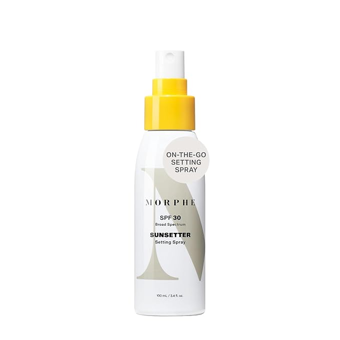 Morphe Sunsetter Spectrum Setting Spray - Broad Spectrum SPF 30 Makeup Setting Spray - Oil-Free Face Mist with No White Cast - Protects Against Sun & Blue Light (3.4 fl oz)