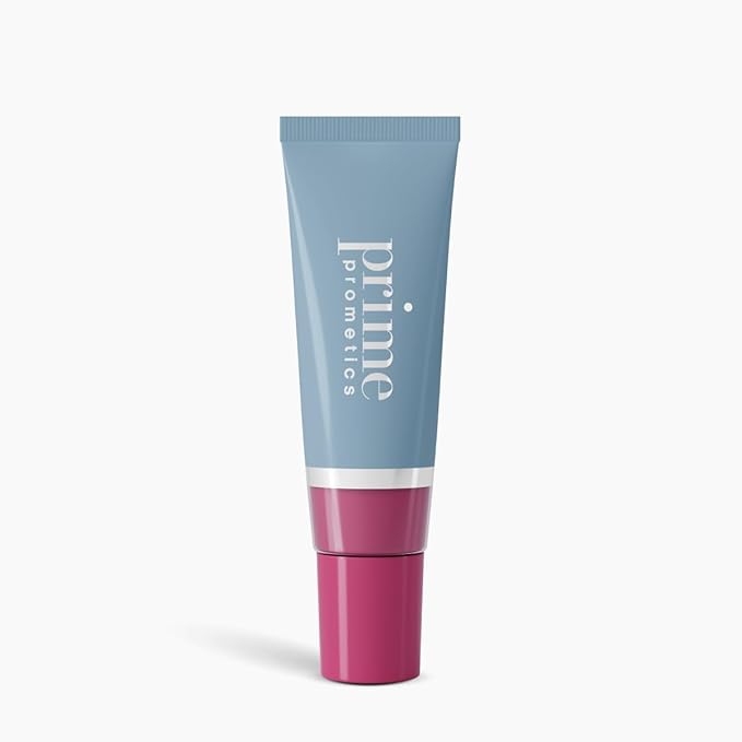 PRIME PROMETICS PrimeLip SPF 35 Lip Oil for Mature Women – UVA & UVB Shield – Intense, Long-Lasting Hydration – Vibrant Color & Non-Sticky, Shiny Gloss (Bright Berry)