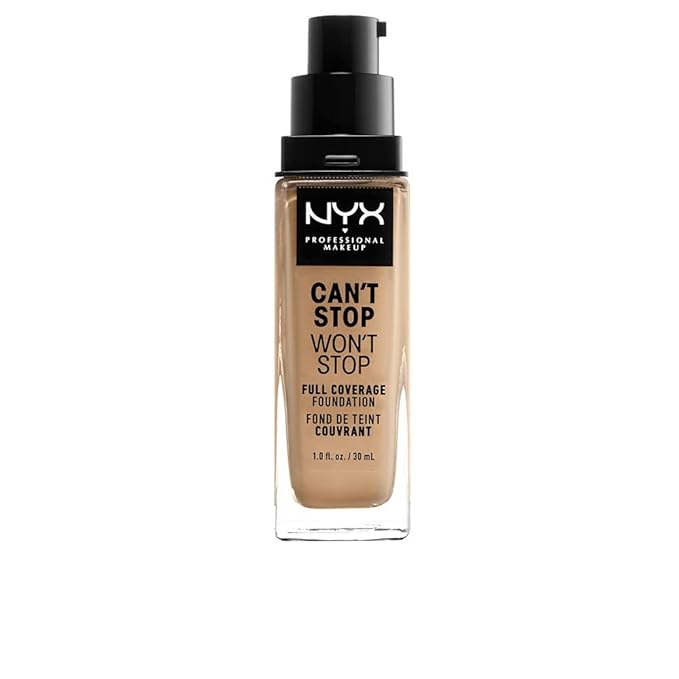 NYX PROFESSIONAL MAKEUP Can't Stop Won't Stop Foundation, 24h Full Coverage Matte Finish - Beige