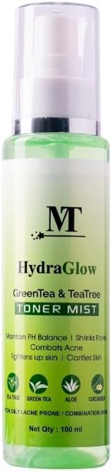 BEMT Hydra Glow Green Tea & Tea Tree Face Toner Mist | Refreshing & Clarifying Facial Spray for Daily Skincare | Lightweight, Non-Sticky Formula (100 ml)