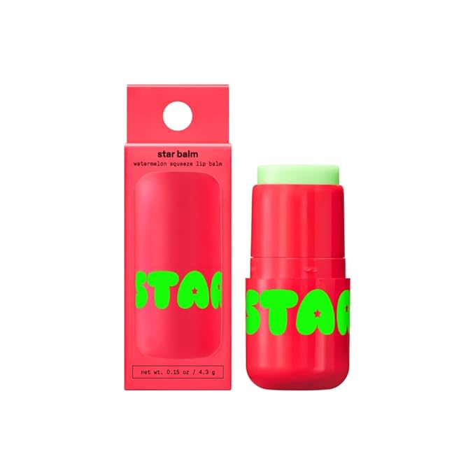 Starface Star Balm Watermelon Squeeze, Hydrating Lip Moisturizer with Shea Butter, Cocoa Butter, and Coconut Oil, Juicy Watermelon Flavor (0.15 oz)