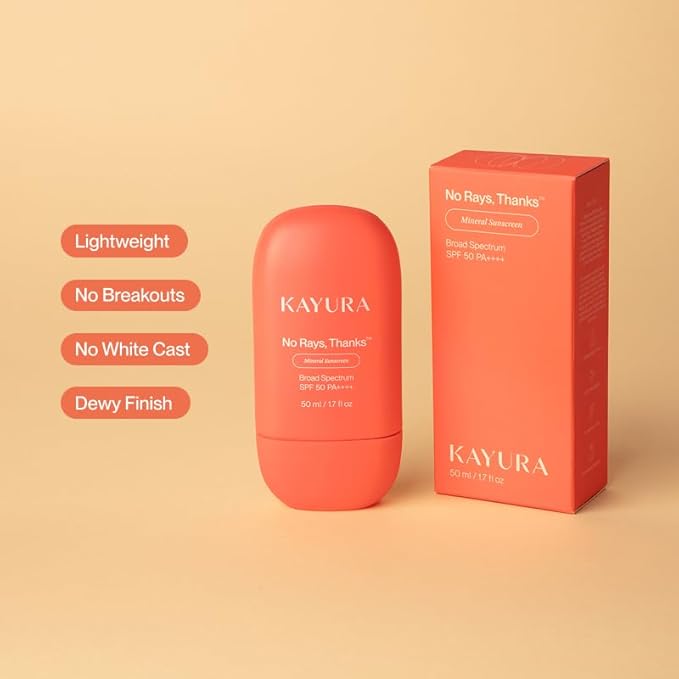 Kayura Mineral Sunscreen SPF 50 PA Plus Four with Zinc Oxide, Lightweight, No White Cast, For Sensitive Skin, (50 ml / 1.7 Fl Oz)