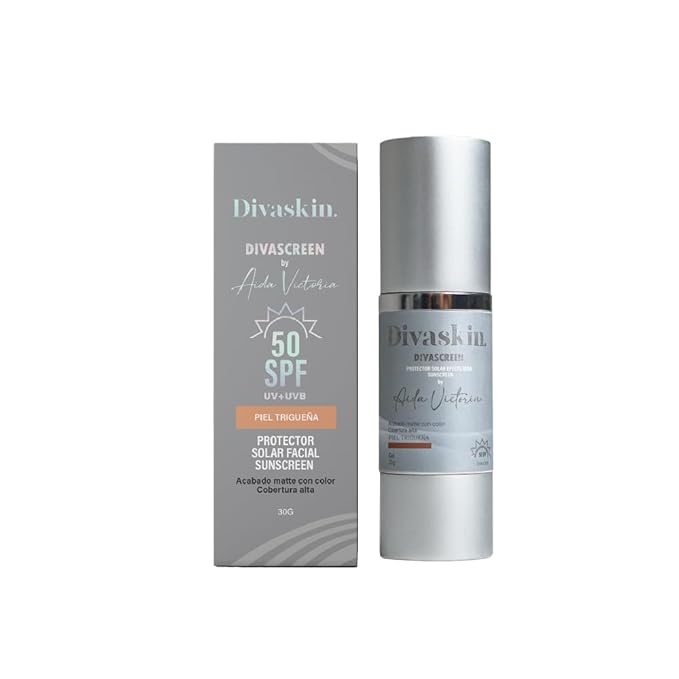 DIVASCREEN BY DIVASKIN Tinted Sunscreen SPF 50 by Aida Merlano | Broad Spectrum UVA/UVB Protection, With Vitamin E, Hydrating, Lightweight, Fast Absorbing, Multiple Shades (brown)