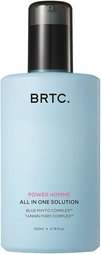 BRTC Power Homme All in One Solution | Men's Face Moisturizer | 3-in-1 (Toner+Lotion+Essence) | Sebum Control, Korean Skincare (200ml, 6.76 fl.oz)
