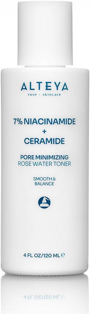 Alteya Organics Pore Minimizing Rose Water Toner (7% Niacinamide + Ceramide) - 4 Fl Oz/120mL