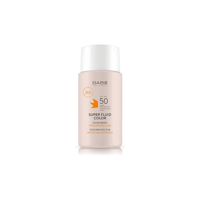Babe Super Fluid Color Sunscreen SPF 50 – Tinted Facial Sunscreen – Lightweight, Non-Greasy, Broad Spectrum Protection – Suitable for Sensitive Skin – 50 ml