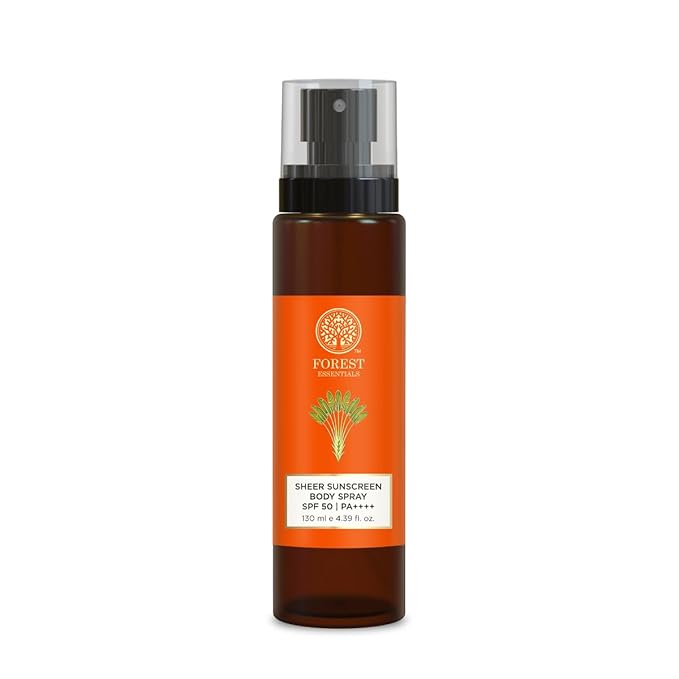 Forest-Essential's Sheer Sunscreen Body Spray, SPF 50 PA++++, Weightless Formula, Ayurvedic Botanicals, 130 ml