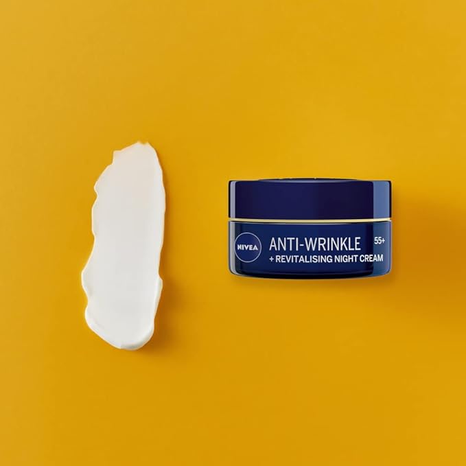 NIVEA Anti-Wrinkle Restorative Night Cream 55+ – Rich Regenerating Moisturizer with Avocado Oil, Calcium & Panthenol, 50 ml Mature Skin Care for Overnight Renewal