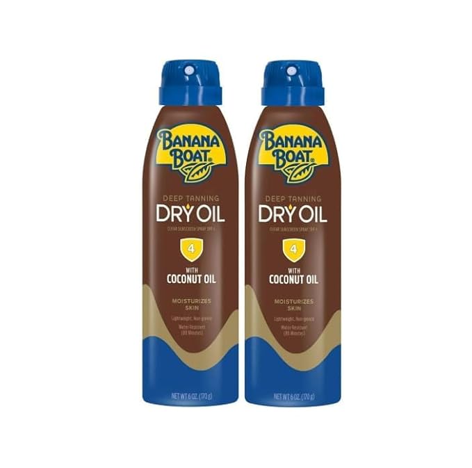 Skin care Deep Tanning Dry Oil Clear Spray Sun-screen SP-4, 6 fl oz (2 Pack)