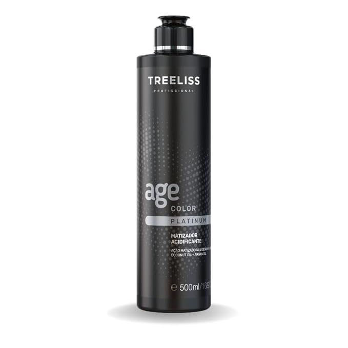 Tree Liss Matizador Platinum Age Color 500Ml Platinum effect Tinting Hair Mask Toner remove orange tones