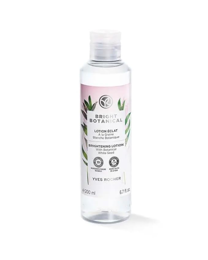 Yves Rocher Bright Botanical Skincare Set of 3 Cleansing Mousse Face Tonic Lotion Night Mask Radiance Daily Care for All Skin Types 125 ml/4.2 flOz 200 ml/6.7 flOz 75 ml/2.53 flOz