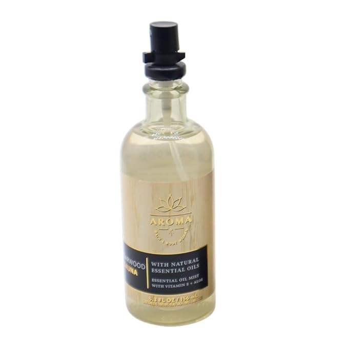 Bath & Body Works Aroma CEDARWOOD SAUNA Essential Oil Mist & Body Cream 2-piece Gift Set with a Red Bow for Holidays – Full Size