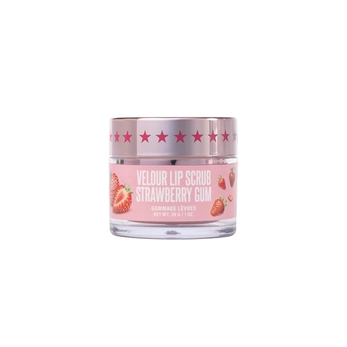 Jeffree Star Cosmetics Velour Lip Scrub, Exfoliating Sugar Lip Treatment, Cruelty-Free & Vegan, 30 G / 1 oz. (Strawberry Gum)