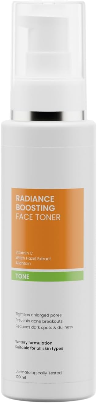 Radiance Boosting Face Toner | Vitamin C Face Toner | Alcohol-Free Face Toner | Tightens Enlarged Pores | Prevents Acne Breakouts | Reduces Dark Spots & Dullness | 100 ml