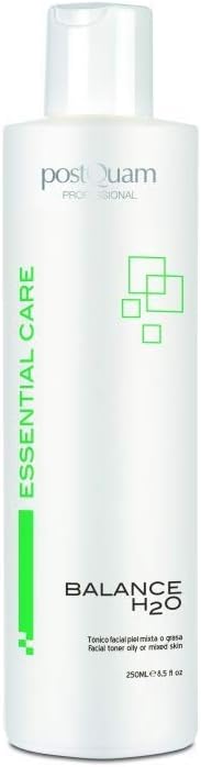 postQuam Professional Balance H2O Facial Tonic for Mixed or Oily Skin 250ml – Spanish Beauty – Mentholated Solution with Algae – Regulates Excess Sebaceous Secretion- Hydrates and Refreshes Skin