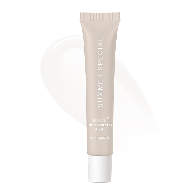 URQT Lip Butter Balm, Hydrating, Nourishing & Softening Lip Care with Natural Oils & Fruit Extracts, Long-Lasting Moisture, Non-Sticky Shine, Soften Dry Lips Lip Care (#1 Vanilla)