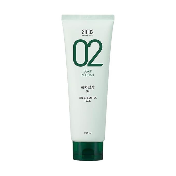 AMOS PROFESSIONAL Korean Green Tea Nourishing Hair Mask 8.45 oz (250ml) | Deep Conditioning Treatment for Hair Growth and Moisture