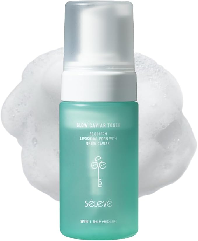Glow Caviar Bubble Toner – Hydrating & Glow Face Toner with Green Caviar Liposomal, Niacinamide, Panthenol & Ferulic Acid, Sensitive & Dry Skin, Korean Skin Care (3.38 fl.oz / 100ml)