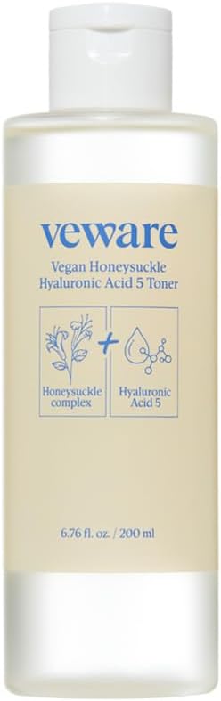 Vegan Honeysuckle Hyaluronic Acid 5 Toner - Hydrating & Soothing Toner for Sensitive Skin - Fragrance-Free, Alcohol-Free, 200ml
