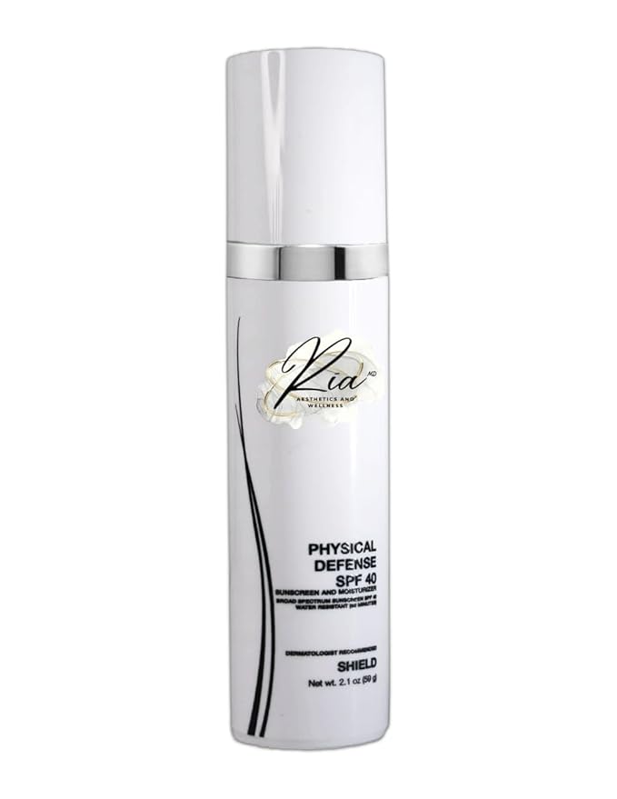 Ria Physical Defense SPF 40 Sunscreen & Moisturizer – Broad Spectrum Face Lotion with Vitamin E – Lightweight, Non-Greasy Daily Skin Protection, 2.1 fl oz