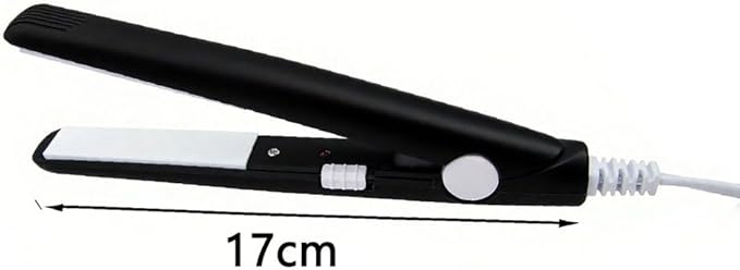 Mini Hair Straightener, 2 in 1 Mini Curling Iron Portable Travel Hair Straightener Heating Curler Hair Styling Tool for Short Hair，Home or Salon (Black)