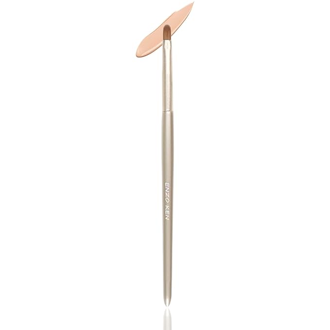Thin Lip Brush, Mini Flat Concealer Brush Under Eye, Small Lip Makeup Brush for Lip Stick, Liquid Lipstick, Liquid Blush, Lipgloss, Lip Plumper, Lip Plumping Lip Gloss, Spots, Mature Skin.