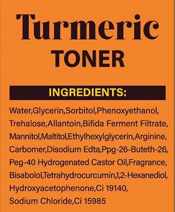 Face Toner for Women, Turmeric Facial Toner, Skin Toner for Even Skin Tone, Soothing, Moisturizing, Reduce Fine Lines, Suitable for All Skin Types, 4.06fl.oz/120ml
