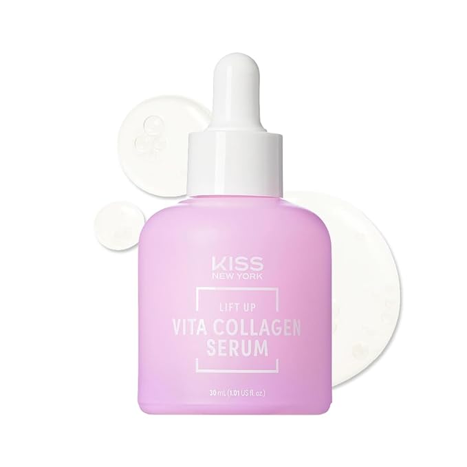 KISS NEW YORK Vita Collagen Serum For Face 1.01 Fl Oz, Improve Look of Wrinkles & Fine Lines With Hydrolyzed Collagen, Vitamins A & E for Smooth Skin, Gentle Korean Skincare for Sensitive Skin