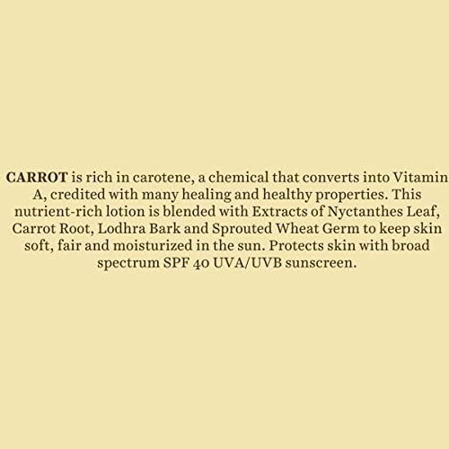 Bio Carrot Face and Body Sun Cream SPF 40 UVA/UVB Sunscreen by Biotique