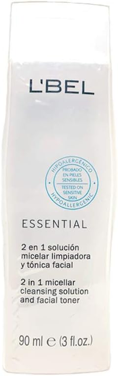 L'Bel Essential 2 in 1 Micellar Cleansing Solution and Facial Toner 3 fl. oz.