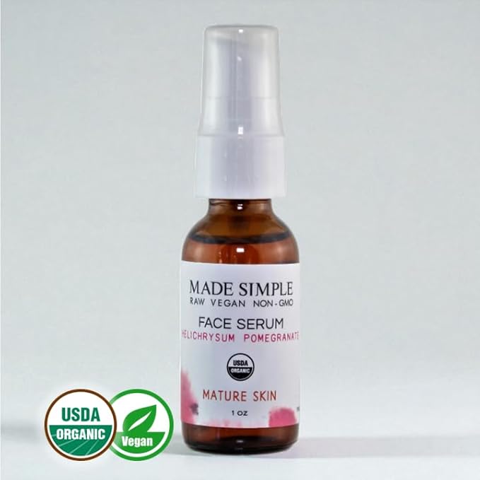 Helichrysum Pomegranate Face Serum - Certified Organic, Vegan, & Cruelty-Free