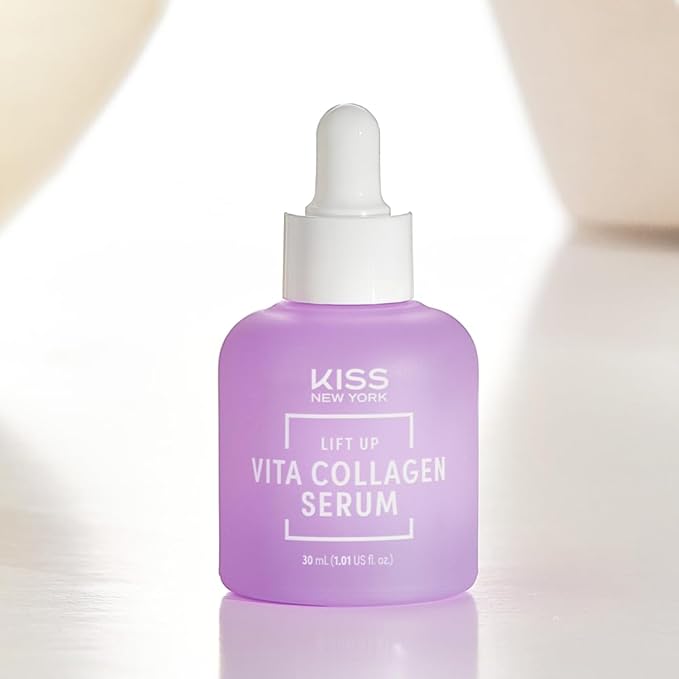 KISS NEW YORK Vita Collagen Serum For Face 1.01 Fl Oz, Improve Look of Wrinkles & Fine Lines With Hydrolyzed Collagen, Vitamins A & E for Smooth Skin, Gentle Korean Skincare for Sensitive Skin
