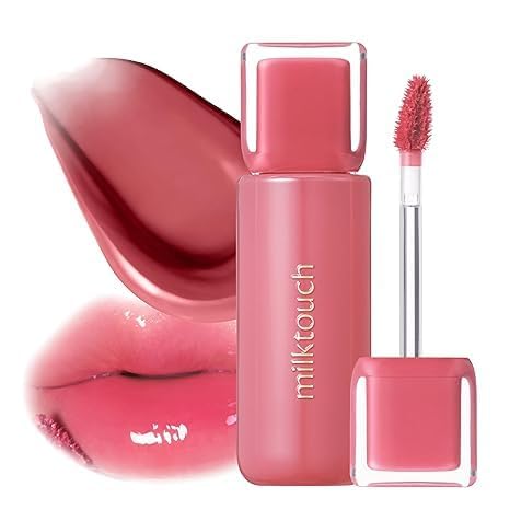 MILKTOUCH Jelly Fit Lip Tint (04 Mute-Ficial Plum) with Cooling Plumping Effect and Water-Based Non-Sticky Texture | Long Lasting Korean Beauty Lipstain | Stocking Stuffers for Women (1, 1)