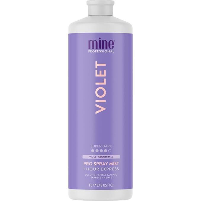 MineTan Spray Tan Solution | Violet - Fake Tanning Mist Best for Dark Bronzed Glow Skin Finish, Fast Drying, 1 Hour Express, Hydrating, Salon Professional Formula, Vegan, 33.8 Fl Oz