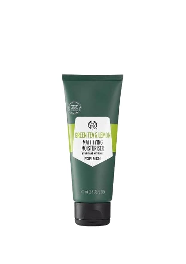 The Body Shop Green Tea & Lemon Mattifying Moisturizer for Men | Hydrating Face Cream with Aloe Vera | Vegan, for All Skin Types, 100 ml / 3.3 oz