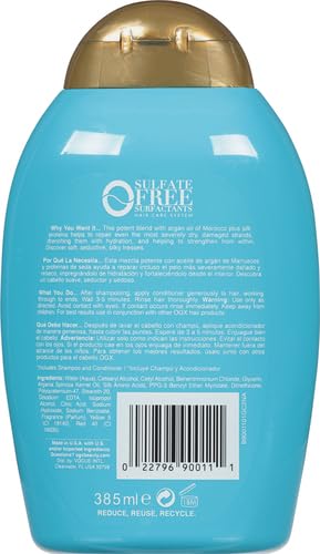 OGX Brand Extra Strength Hydrate & Repair Conditioner, 13 Fl Oz (Pack of 2), Infused with Cold-Pressed Argan Oil of Morocco for Dry, Damaged Hair, Paraben-Free, Sulfate-Free Surfactants